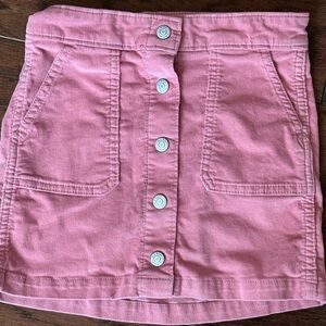 Old Navy Pink Button-Up Girls Sz 6-7 Corduroy   Skirt